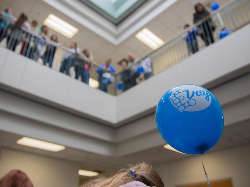E-Day balloon floating 